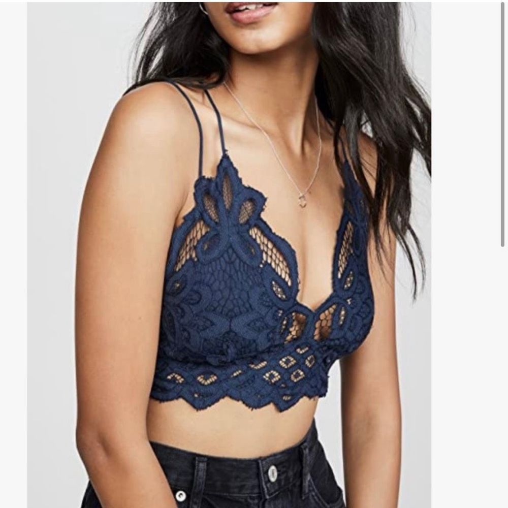 Free People Navy Blue Lace Bralette